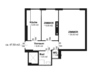 Grundriss - Vermietete 2-Zimmer-Wohnung mit 4 % Nettomietrendite | U1 Keplerplatz | 2023 saniert
