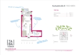Grundriss - Singlewohnung mit Balkon und Blick in den grünen Kurpark – Concierge im Haus